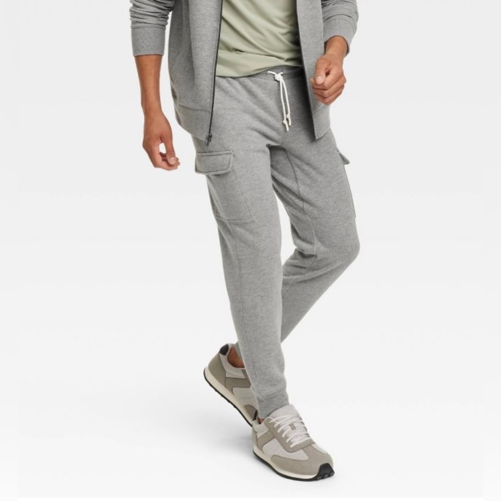 Men's Fleece Cargo Jogger Pants - All in Motion XXL